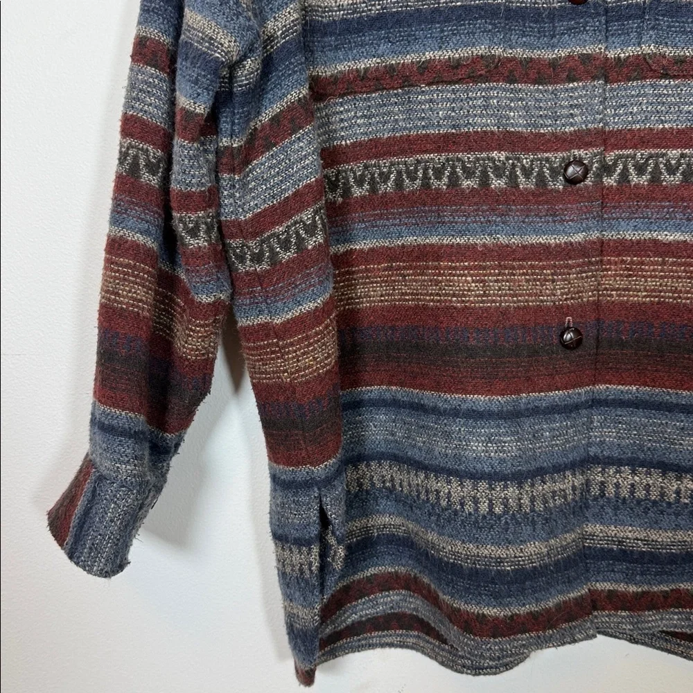 Style New York Vintage Southwestern Wool Blend Striped Jacket Womens 14 Large US - Picture 4 of 13